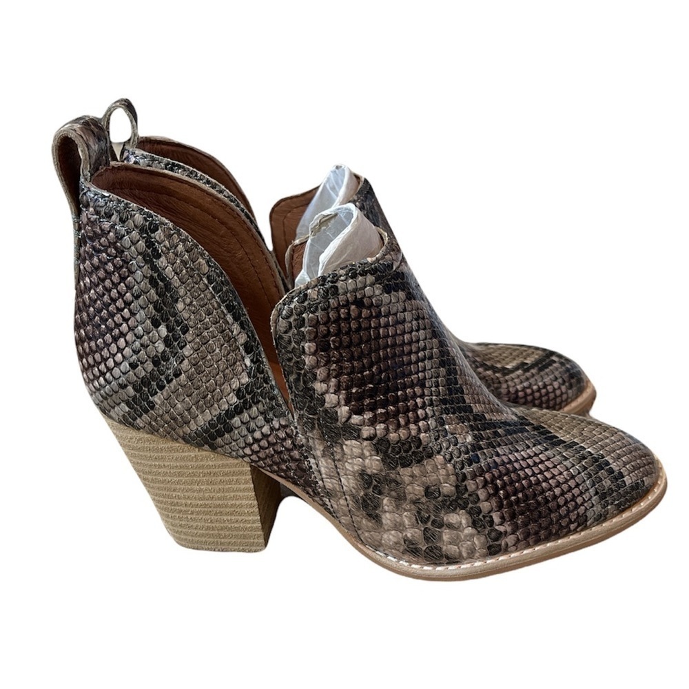 JEFFERY CAMPBELL SHARK SNAKE-EMBOSSED LEATHER ANKLE BOOT - NIB! - Picture 5 of 12